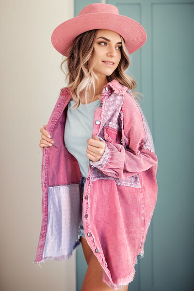 Jacke mit Hahnentrittmuster und überschnittenen Schultern