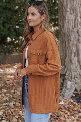 Strukturierte Hemdjacke mit Knöpfen und Taschen