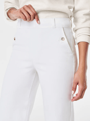 TUMMY CONTROL TWILL CROPPED WIDE LEG PANT