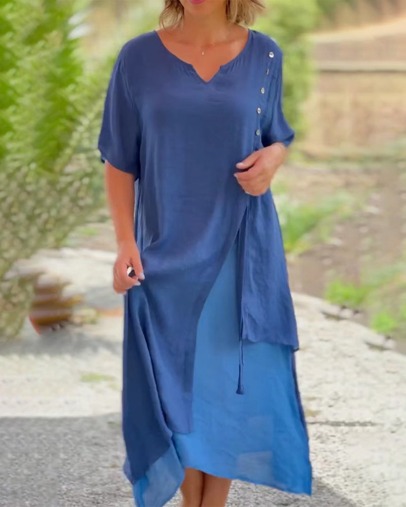 YARA - PLUS SIZE ASYMMETRICAL LONG DRESS