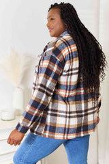 Double Take – Karierte Hemdjacke mit Knopfleiste vorne und Brusttaschen