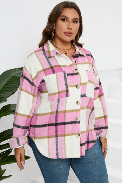 Karierte Jacke mit Knöpfen und überschnittenen Schultern