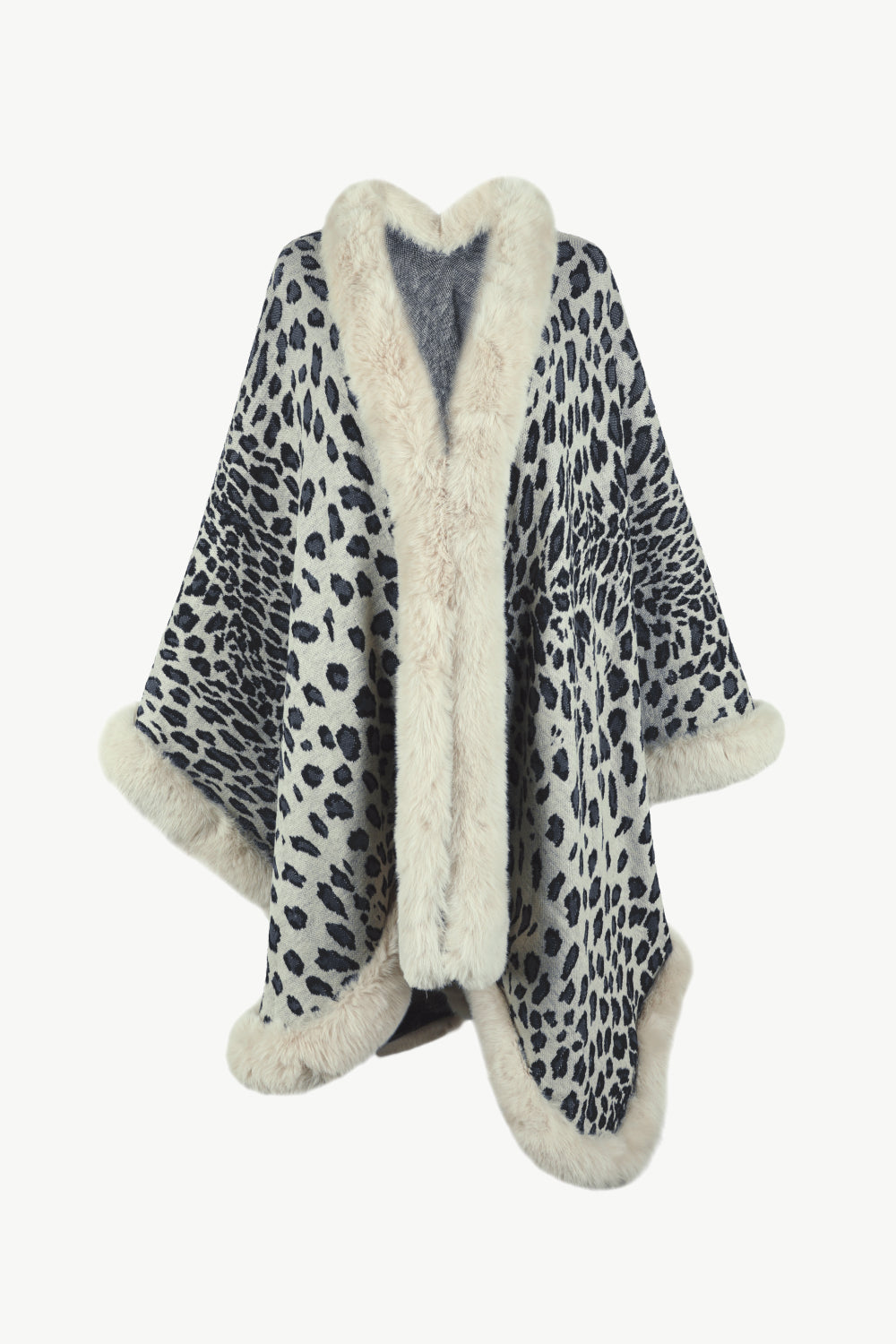 Poncho de leopardo con frente abierto