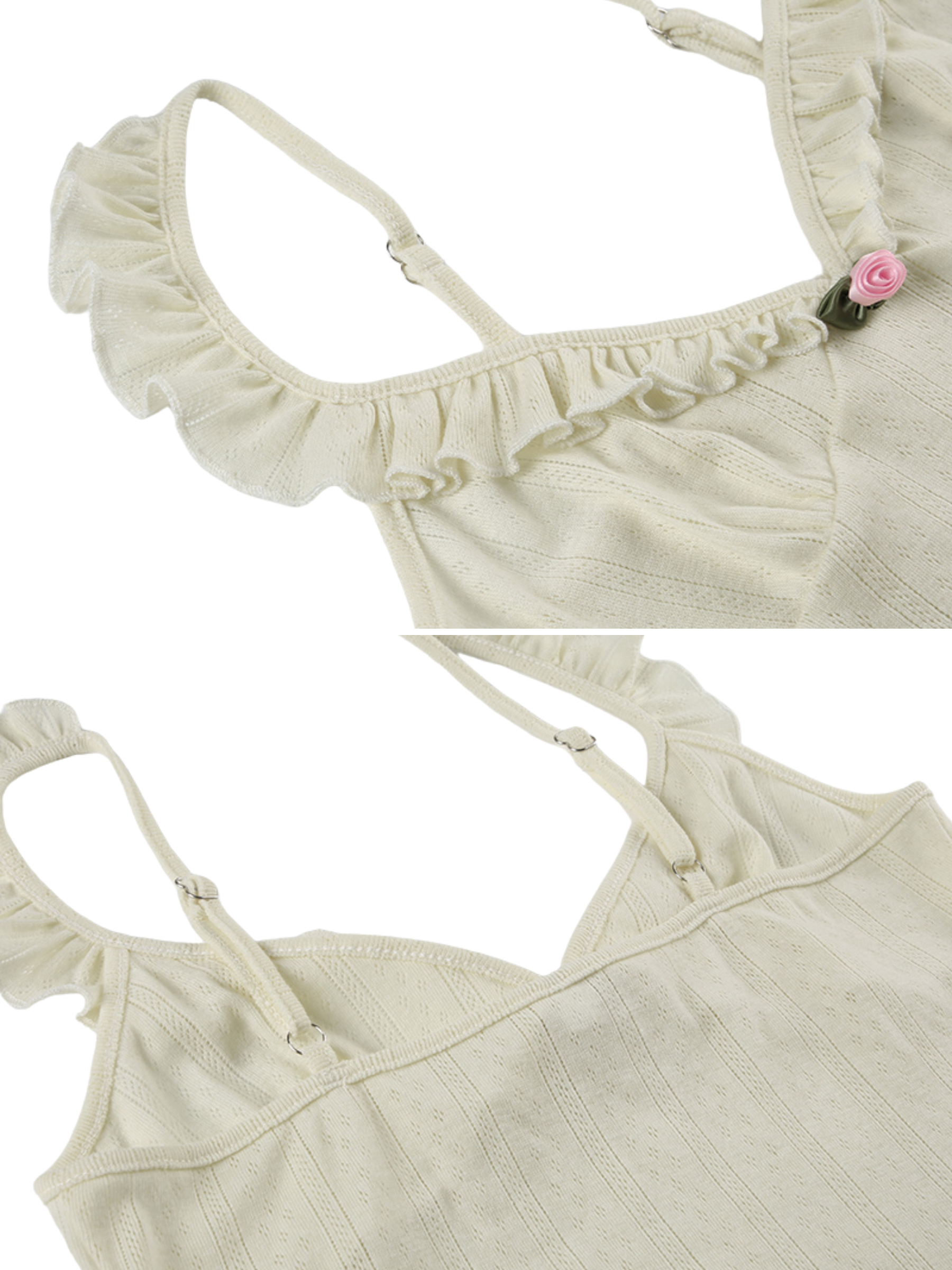 Carlin Ruffle Trim Knit Crop Top