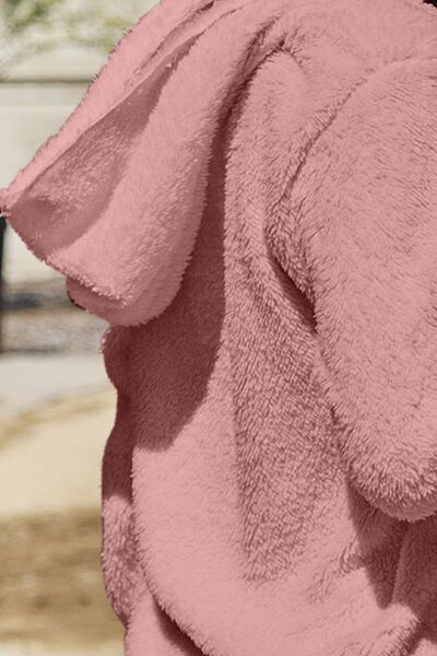 Teddy-Kapuzenjacke in voller Größe mit Taschen