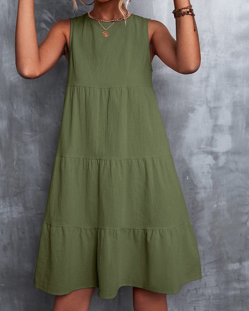 Sia - Sleeveless Dress in Solid Color