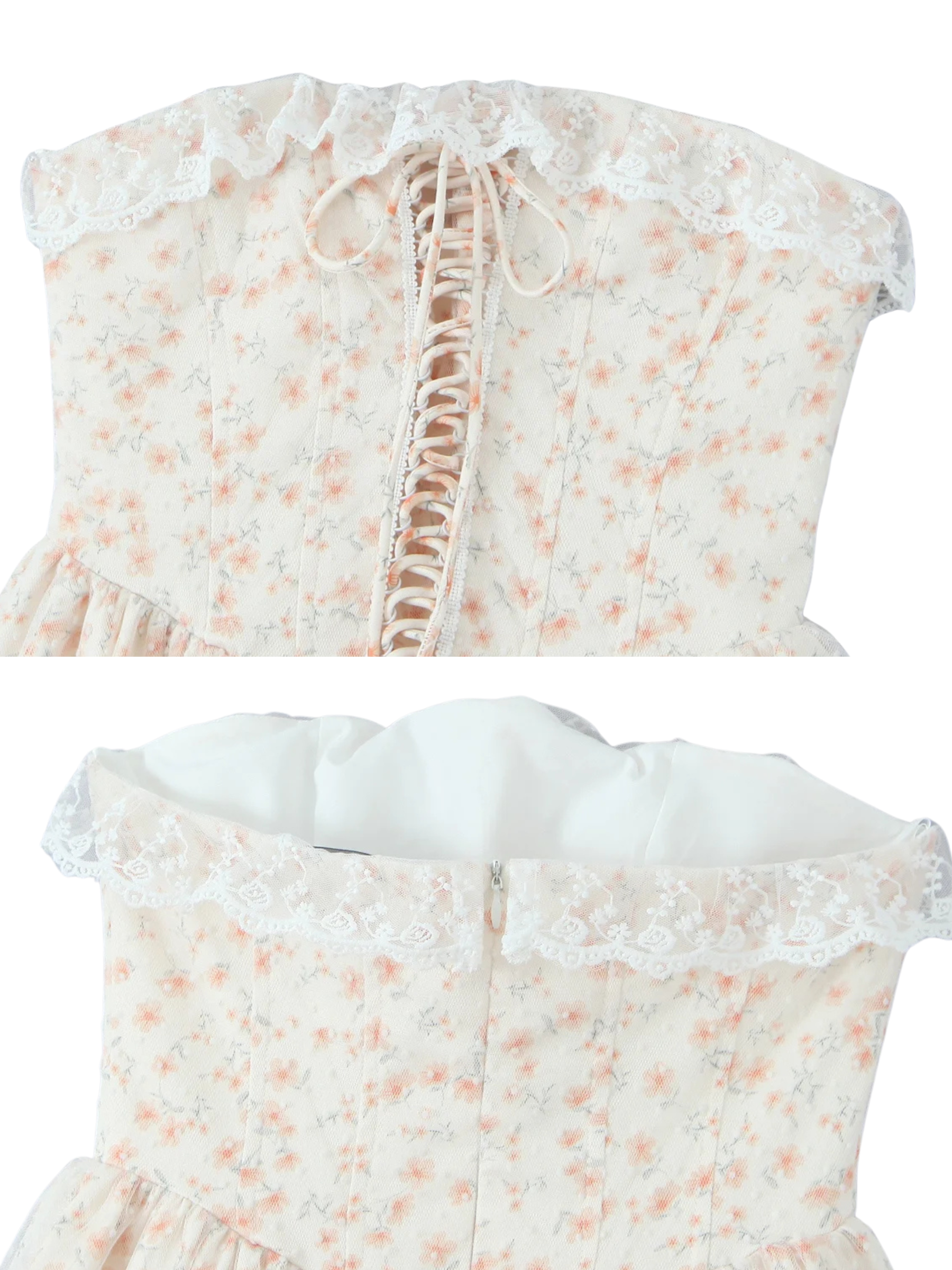 Daiana Floral Lace-Up Corset Dress