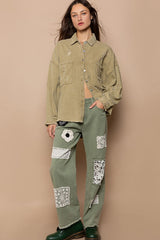 Chaqueta desgastada con dobladillo sin rematar y botones POL