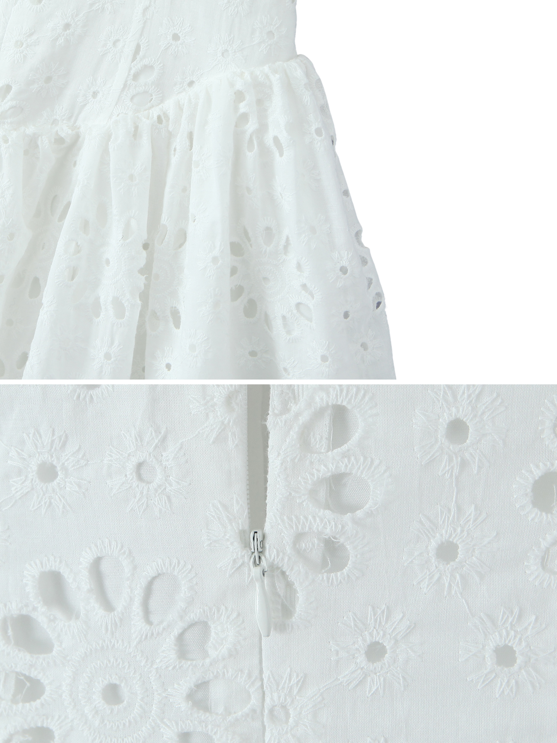 Darina White Embroidered Halter Dress