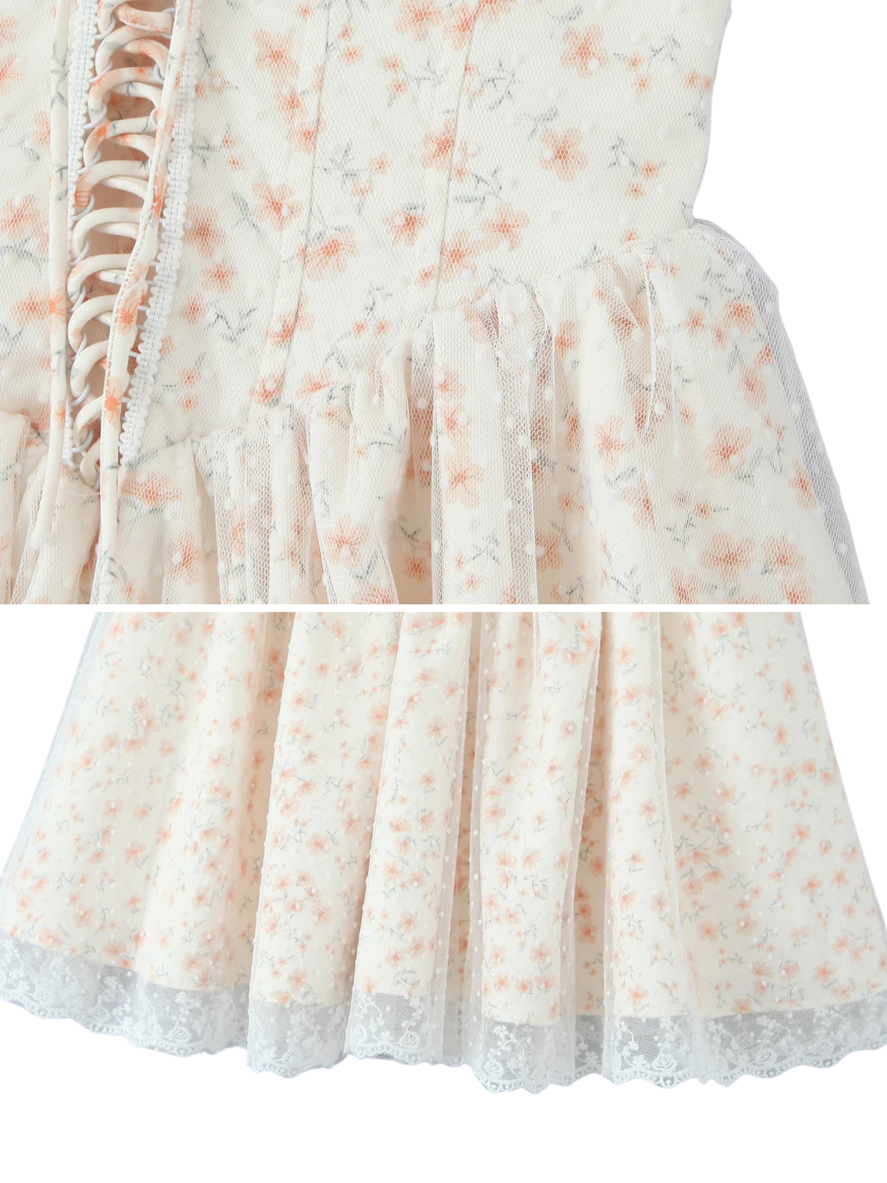 Daiana Floral Lace-Up Corset Dress