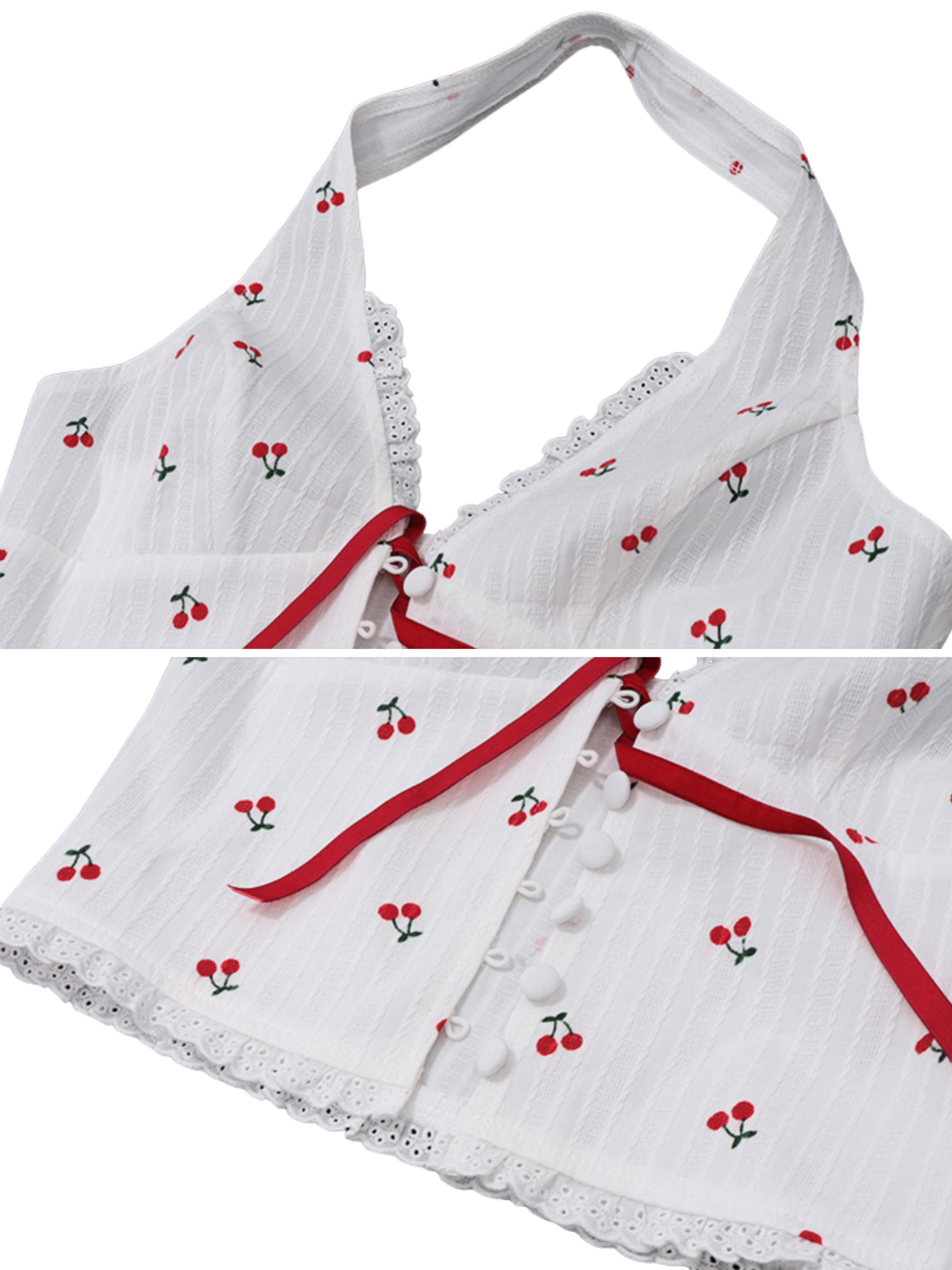 Delphine Cherry Print Corset Top