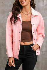 Jeansjacke mit Druckknöpfen und überschnittener Schulter