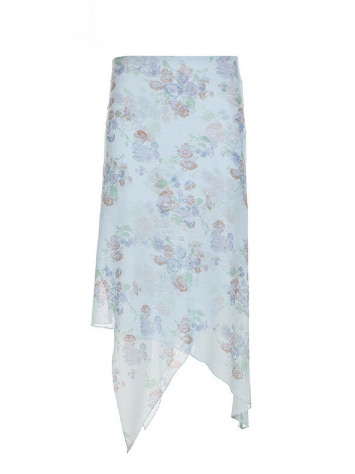 Liana Floral Asymmetric Mesh Skirt