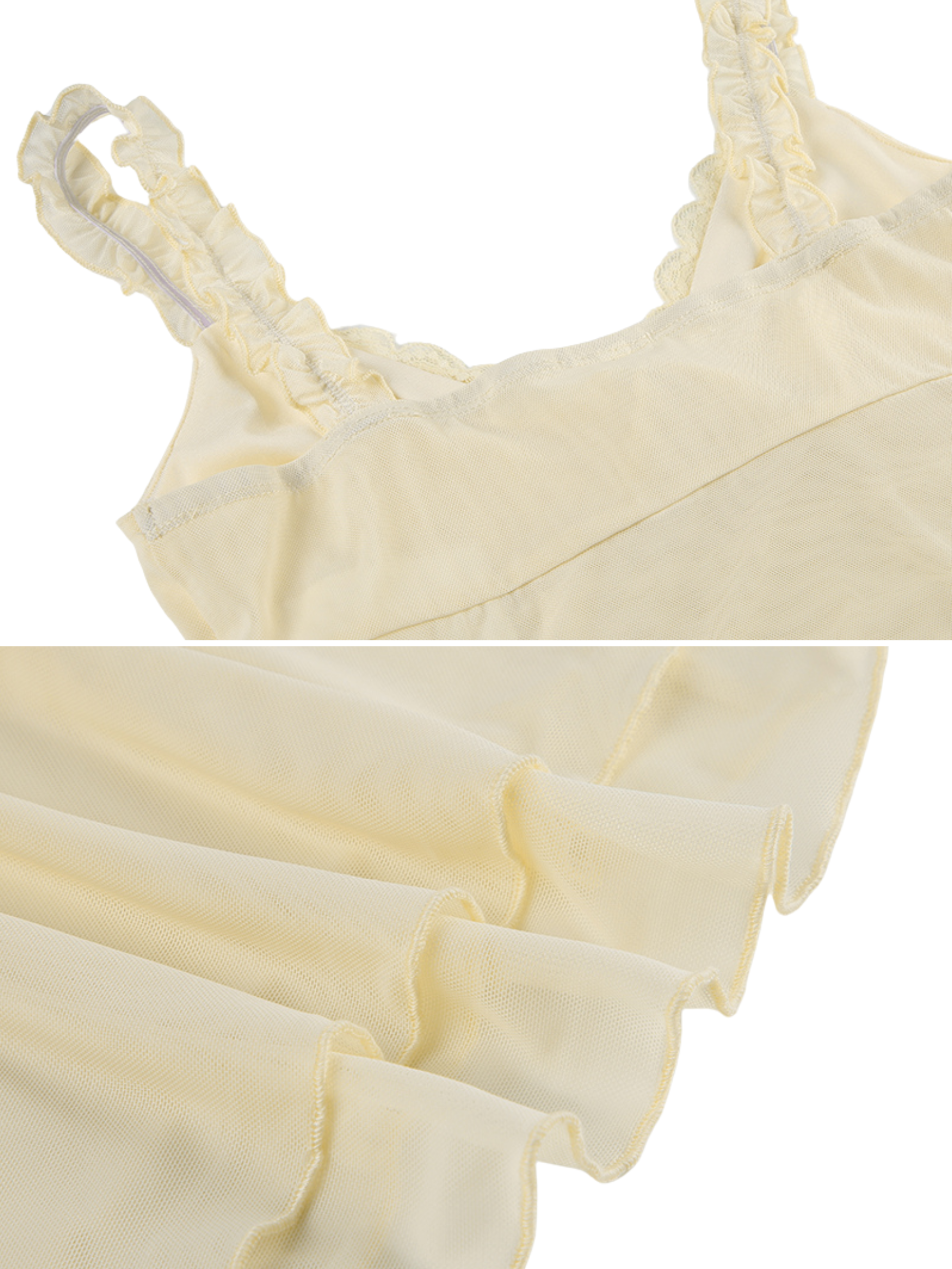 Natalie Ruffle Bow Mesh Top