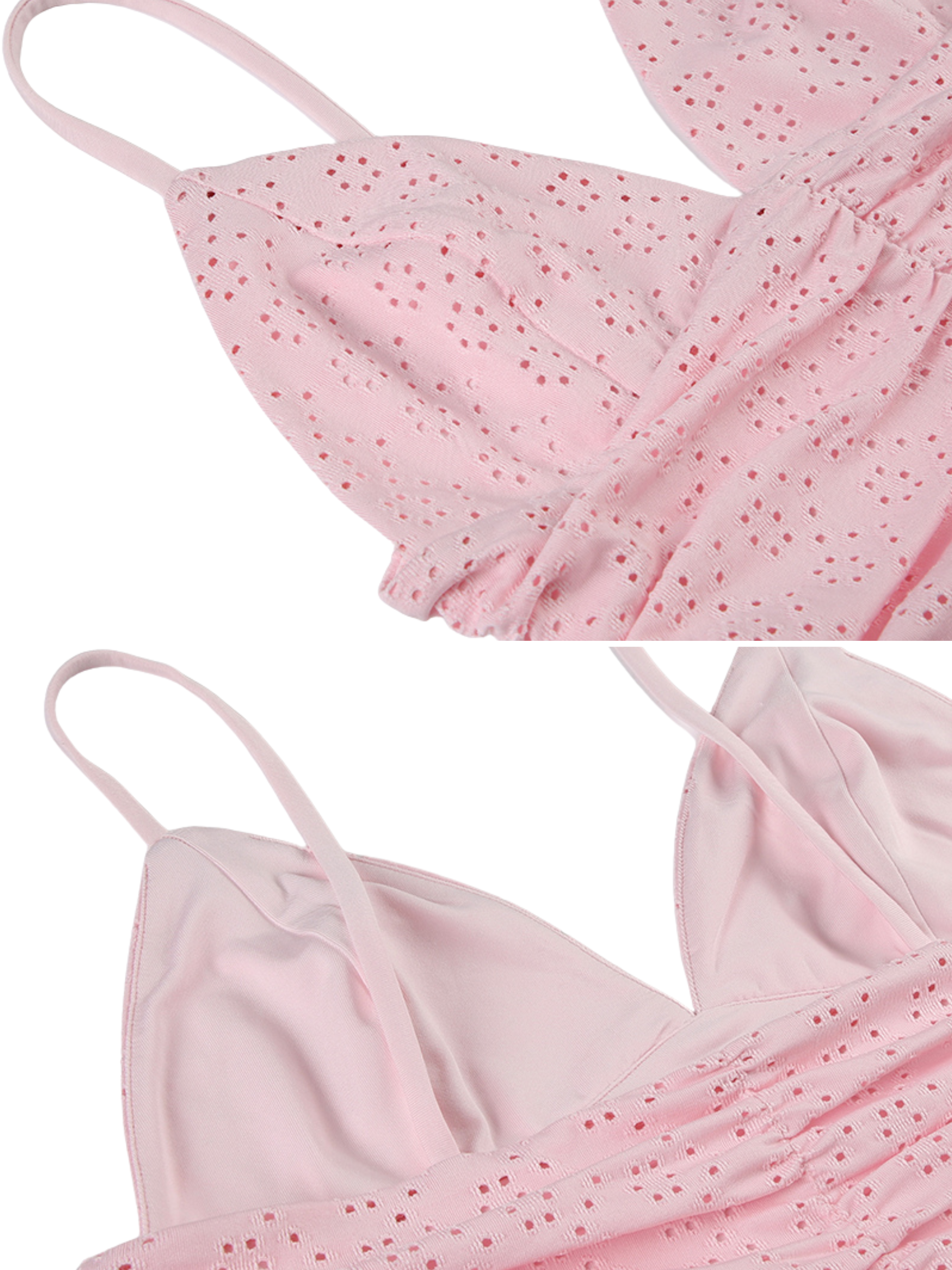 Miarose Eyelet Ruffle Mini Dress