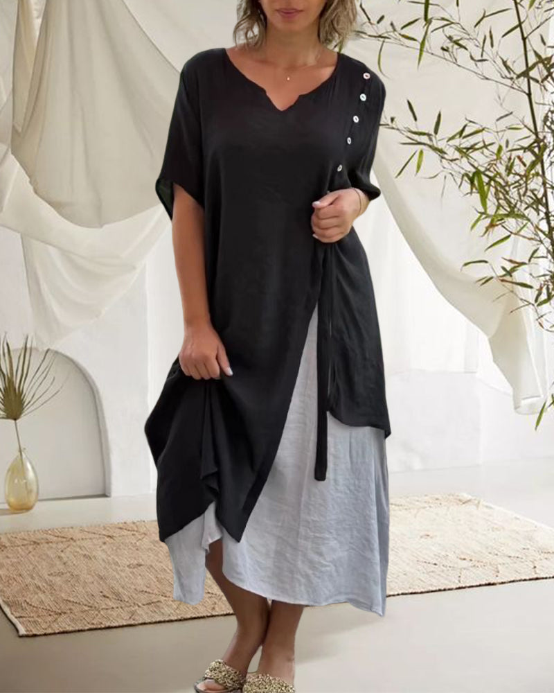 YARA - PLUS SIZE ASYMMETRICAL LONG DRESS