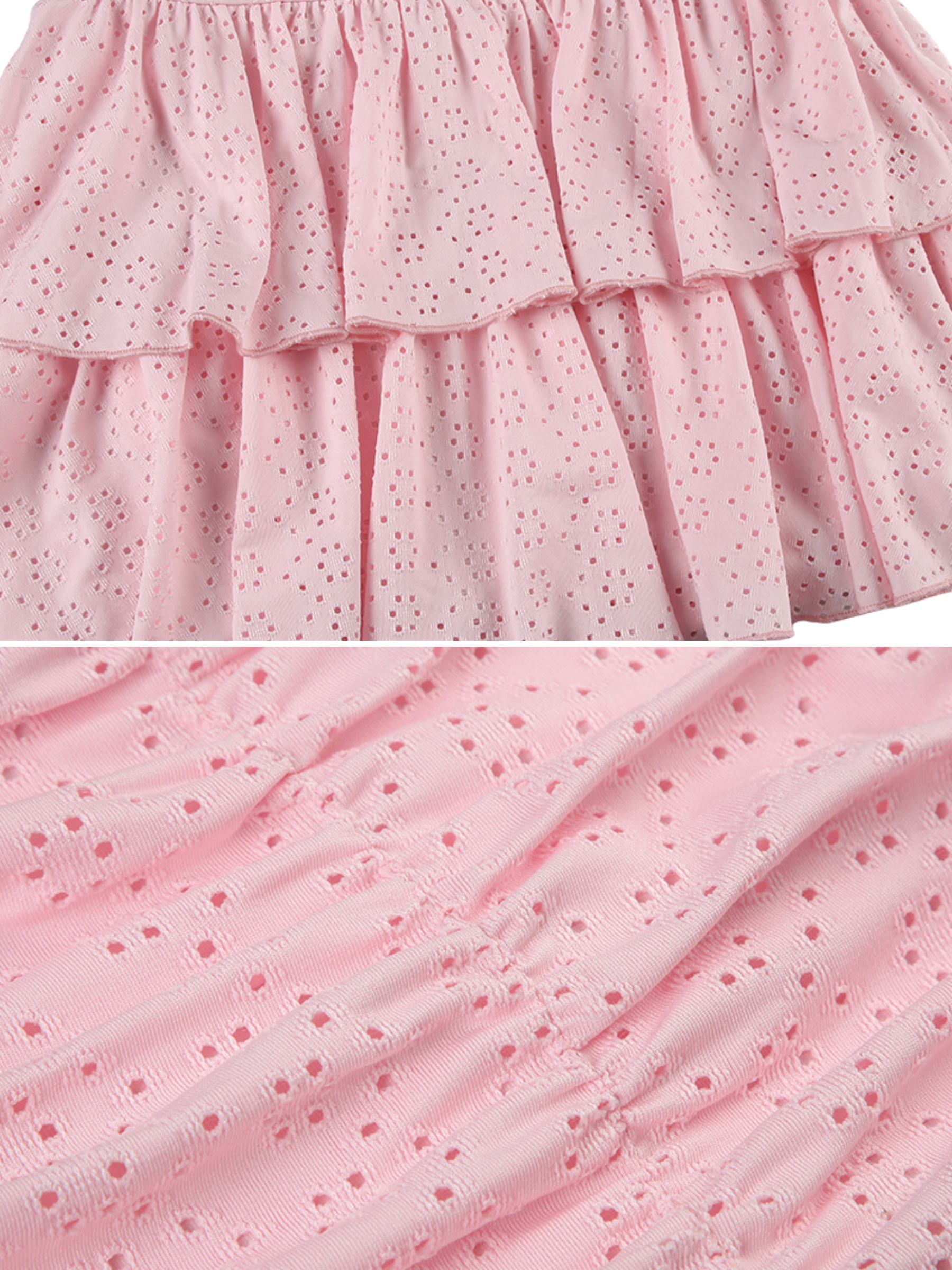 Miarose Eyelet Ruffle Mini Dress