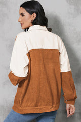 Jacke mit Farbblockdesign und Knopfleiste
