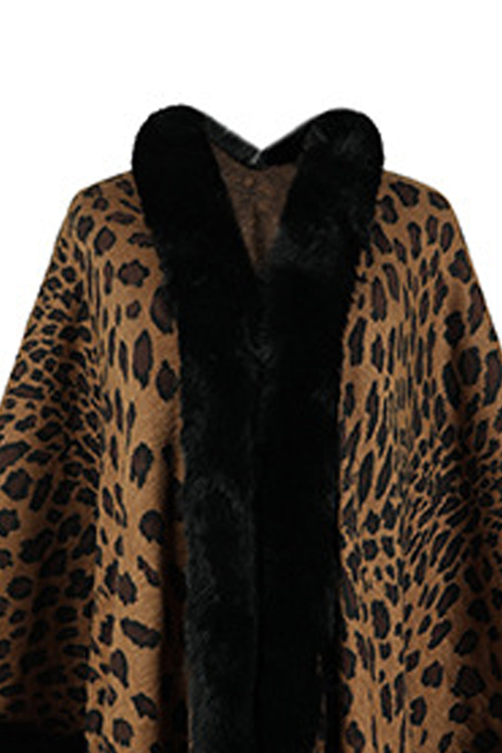 Poncho de leopardo con frente abierto