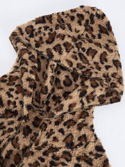 Leopardenmuster, offene Kapuzenjacke