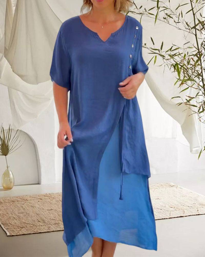 YARA - PLUS SIZE ASYMMETRICAL LONG DRESS