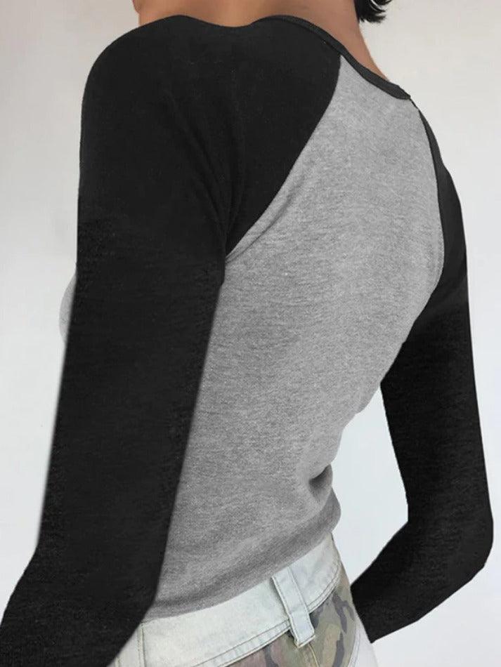 Street Portrait Print Raglan Ribbed Long Sleeve Knit - HouseofHalley