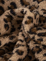 Leopardenmuster, offene Kapuzenjacke