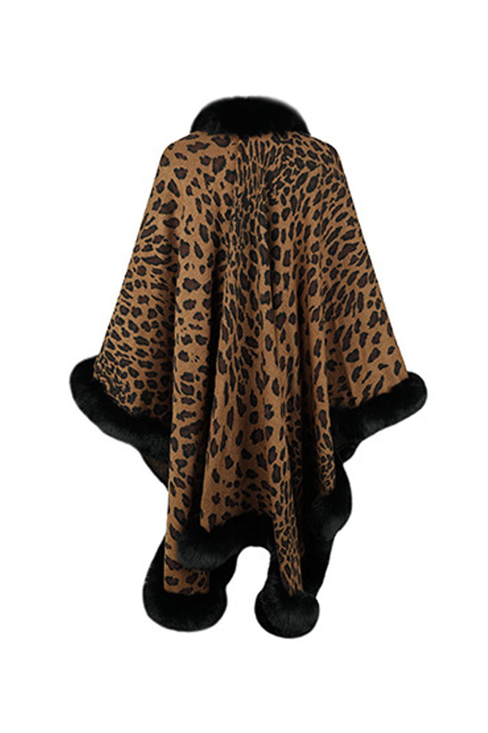 Poncho de leopardo con frente abierto