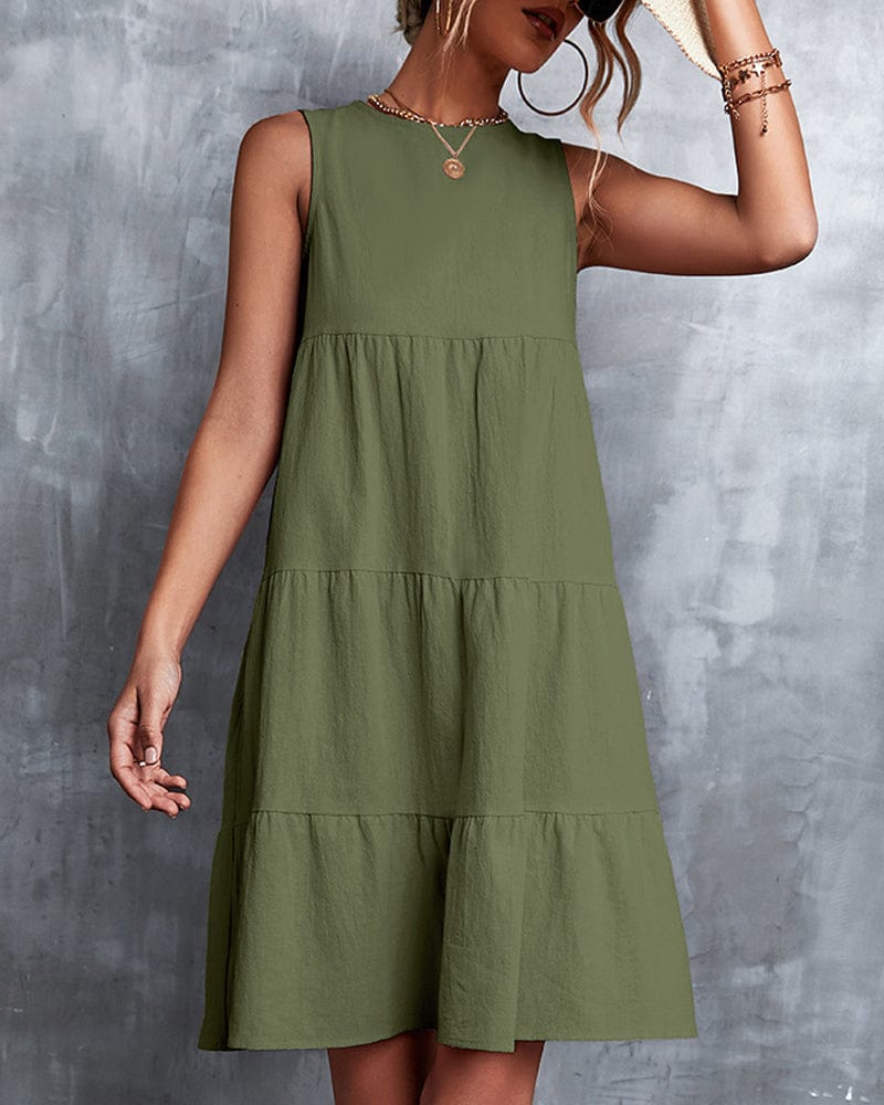 Sia - Sleeveless Dress in Solid Color