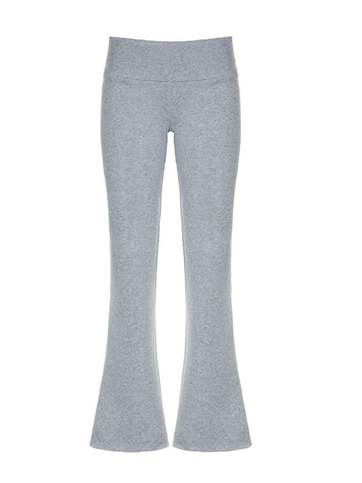 Low Waist Plain Slim-Fit Boot-Cut Sweatpants - HouseofHalley