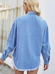 Jeansjacke mit Perlendetail und Taschen zum Knöpfen