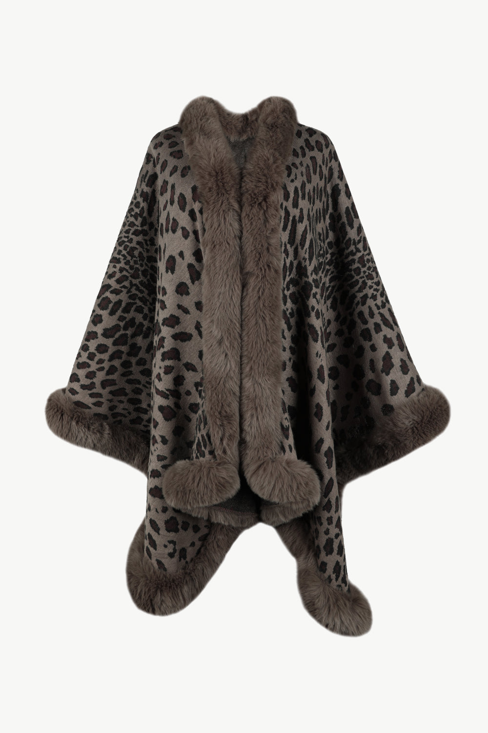 Poncho de leopardo con frente abierto