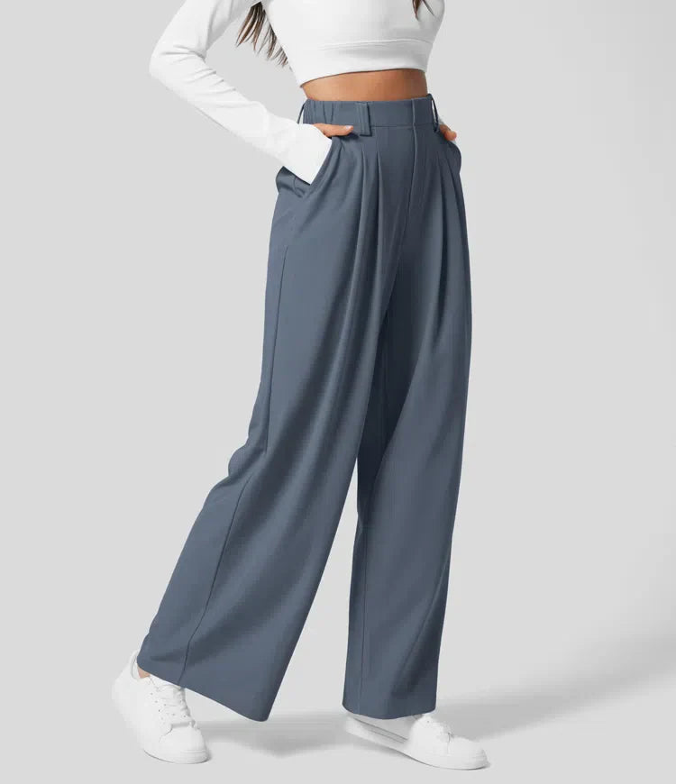 HIGH-WAISTED WORK TROUSERS