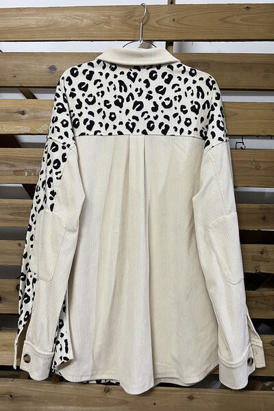 Jacke mit Leopardenmuster und überschnittenen Schultern