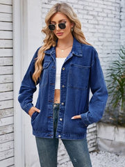 Jeansjacke mit abnehmbarer Kapuze und Knopfleiste