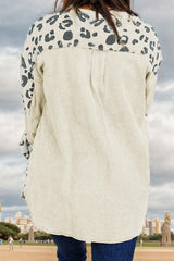 Jacke mit Leopardenmuster und überschnittenen Schultern