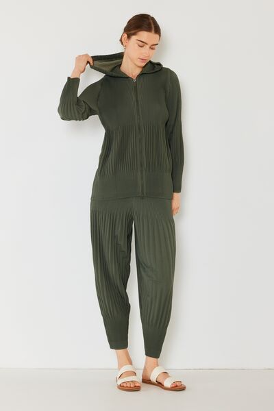 Marina West Swim Plissee-Jacke, Unisex, mit 2-Wege-Reißverschluss