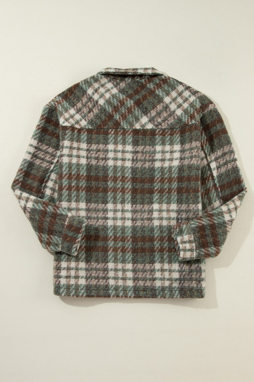 Karierte, langärmlige Jacke mit Knöpfen