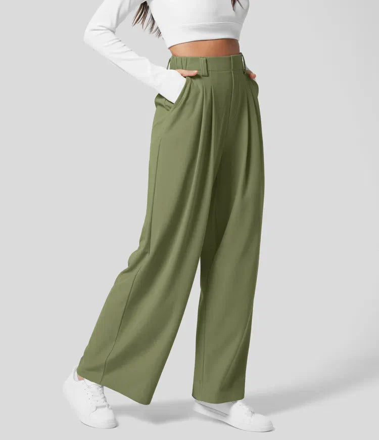 HIGH-WAISTED WORK TROUSERS