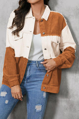 Jacke mit Farbblockdesign und Knopfleiste
