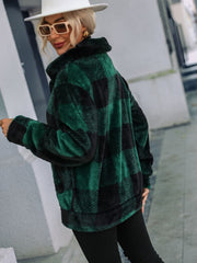 Karierte Jacke mit Reißverschlusskragen