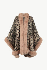 Poncho de leopardo con frente abierto