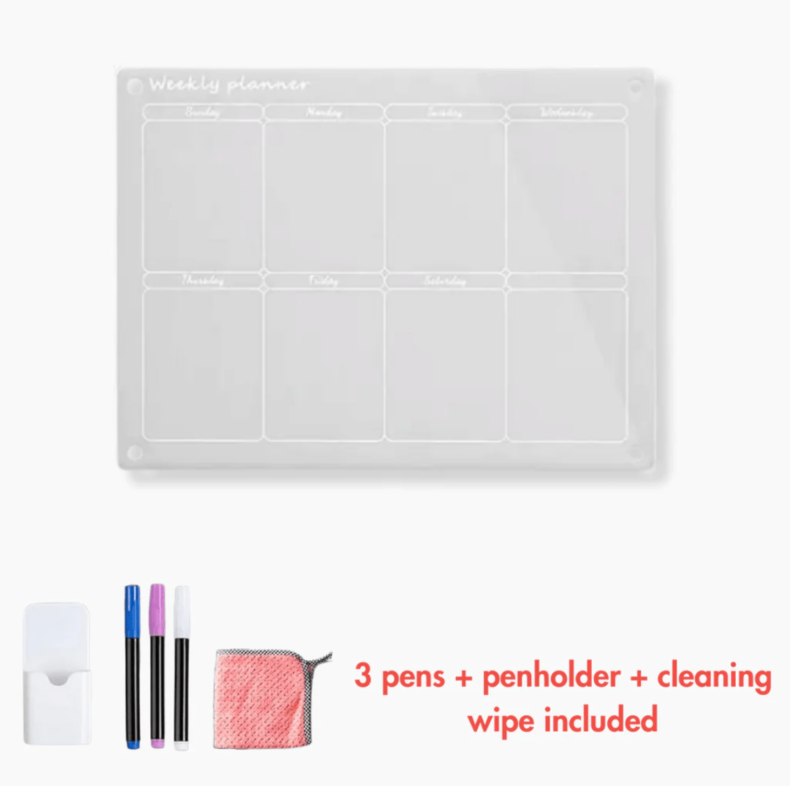 Task Master™ - Calendario y planificador acrílico magnético 