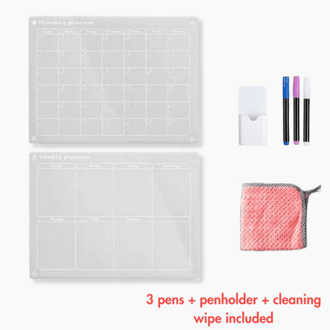 Task Master™ - Calendario y planificador acrílico magnético 