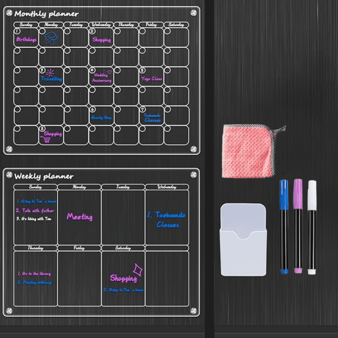 Task Master™ - Calendario y planificador acrílico magnético 