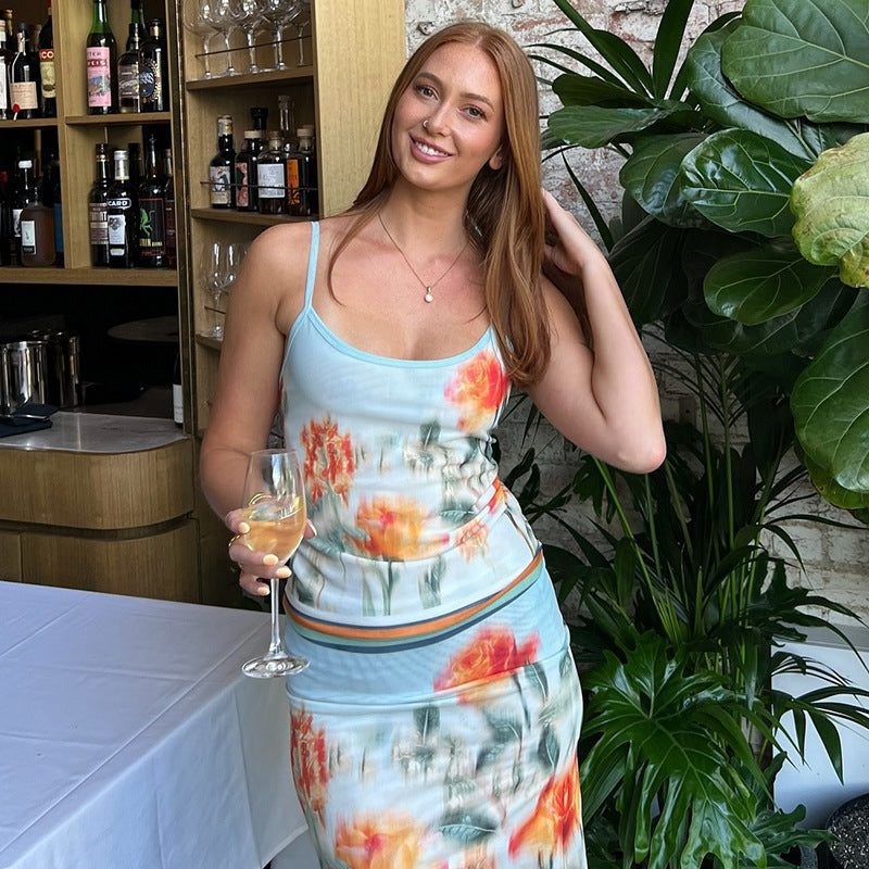 Ilyana Floral Midi Skirt Set