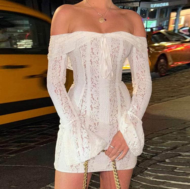 Angelee Off-Shoulder Lace Dress