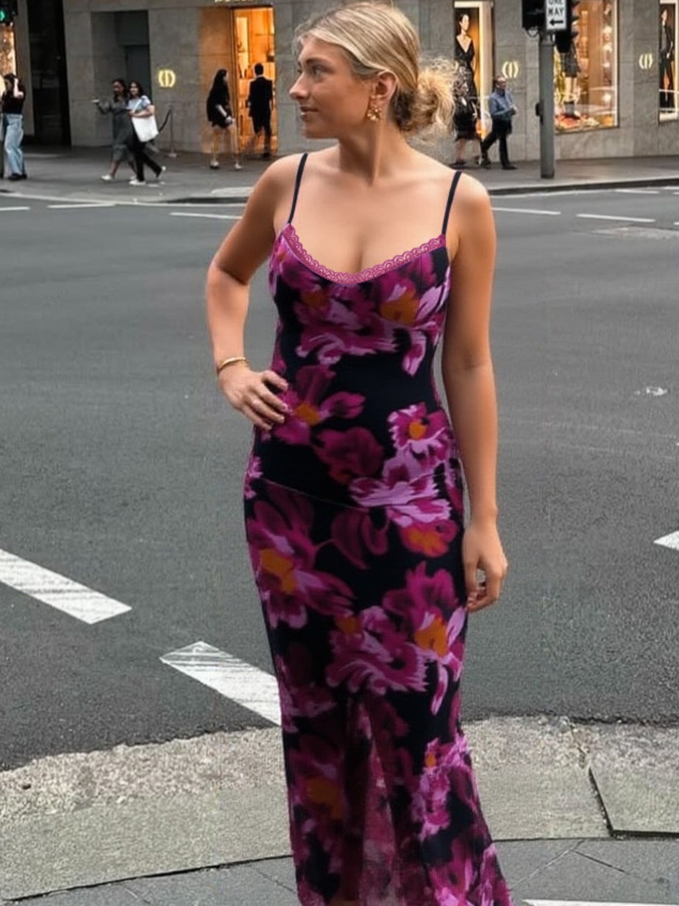 Alina Floral Mesh Maxi Dress