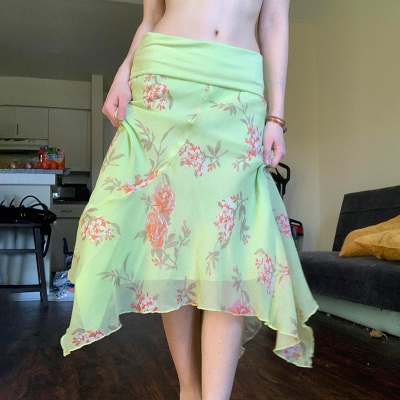 Cherly Floral Mesh Skirt