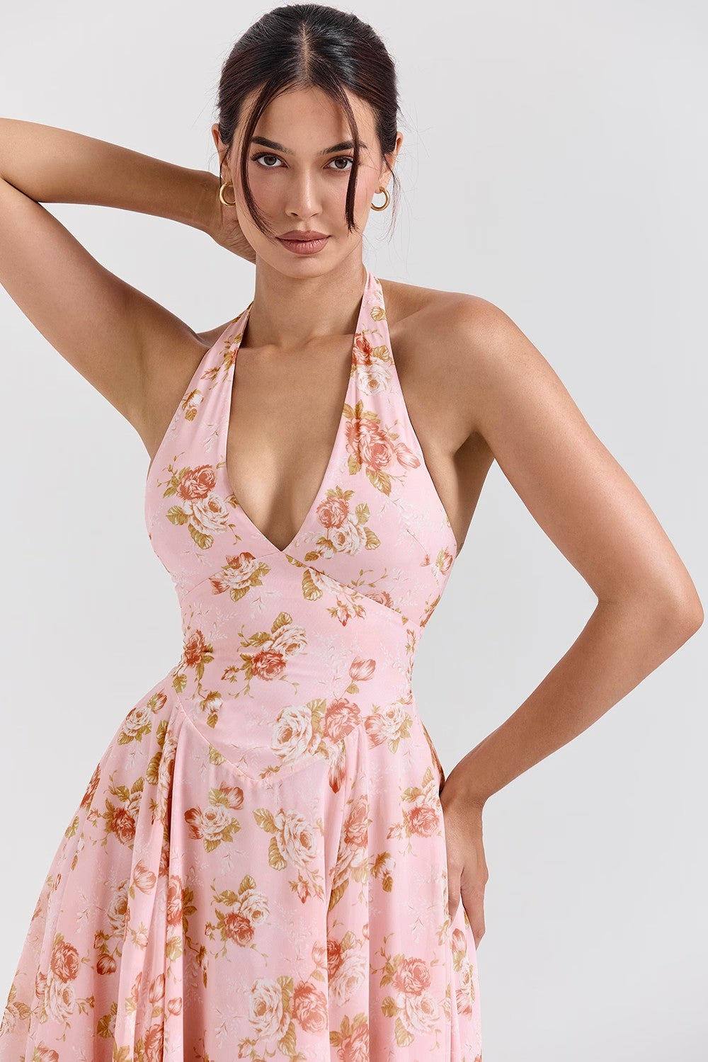 Dareen Floral Halter Midi Dress